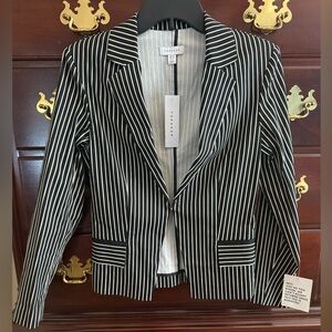 Topshop Black and White Striped Jacket